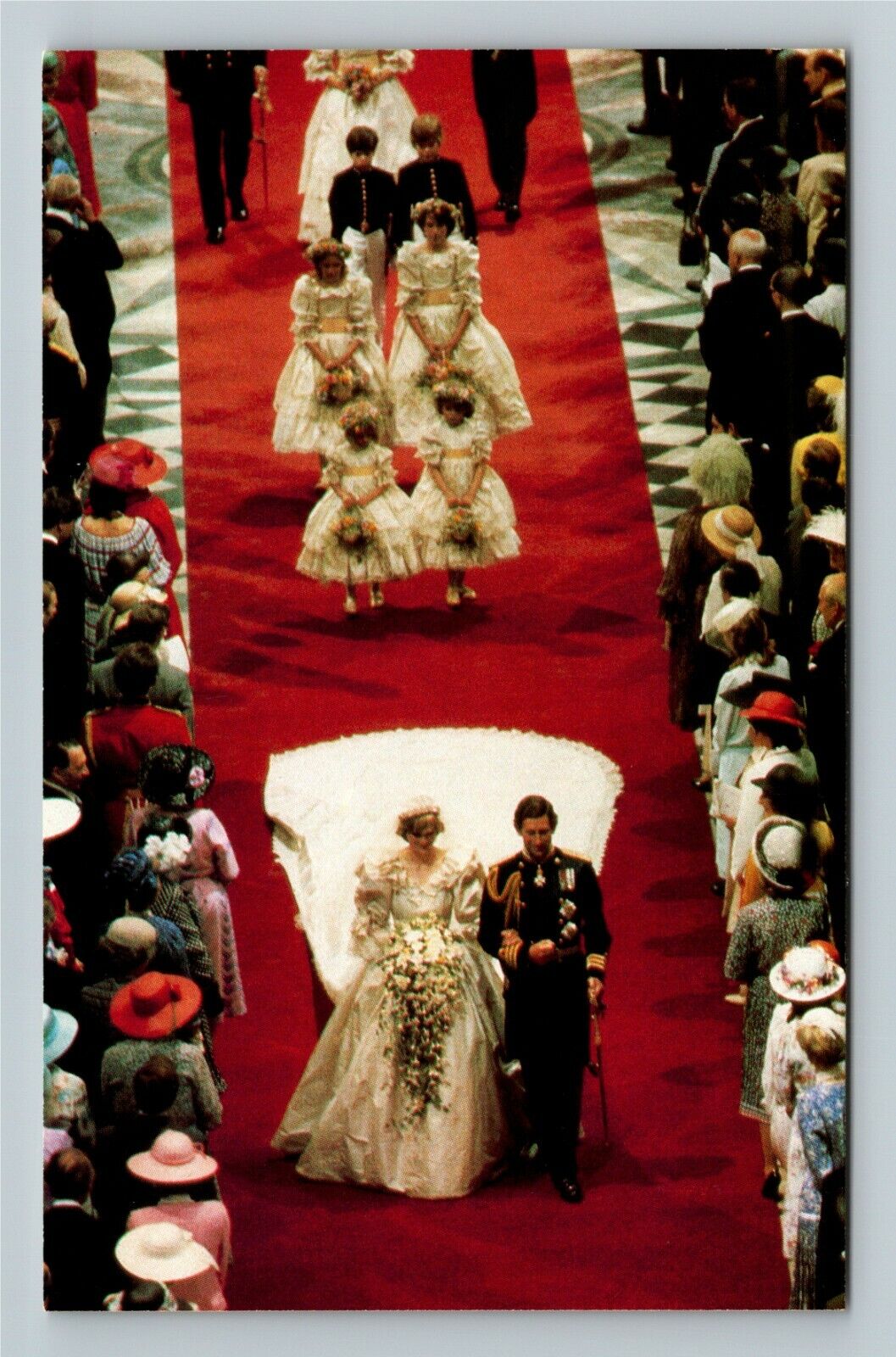 Prince Philip and Lady Diana, Wedding, Aerial View, Vintage Postcard
