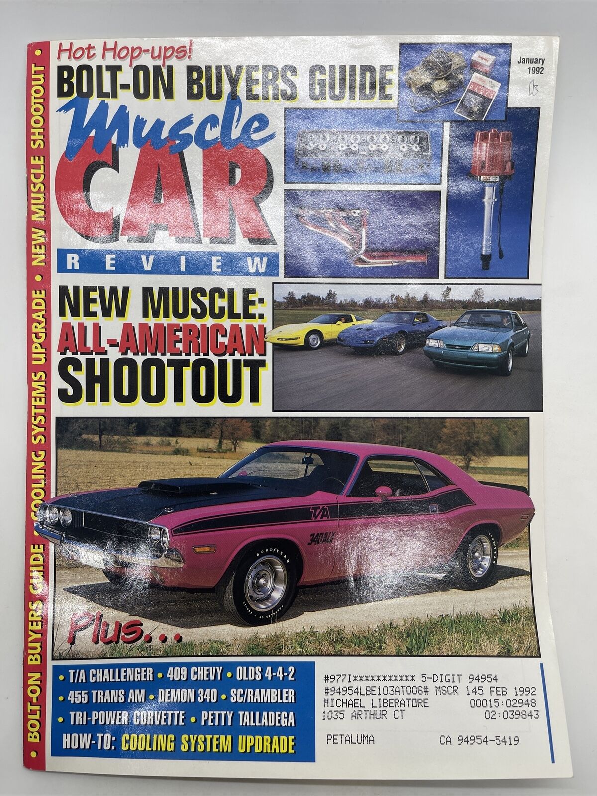 MUSCLE CAR REVIEW MAGAZINE-JANUARY,1992