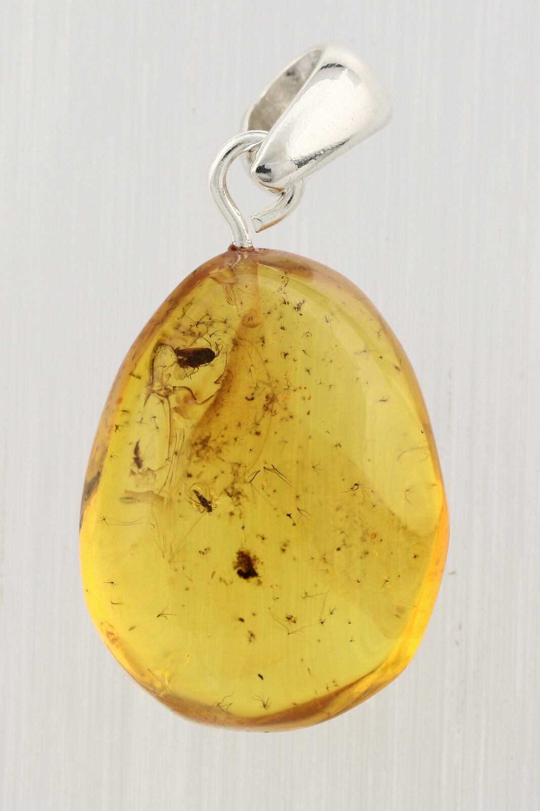 BEETLE MIDGE PARASITIC WASP Inclusions BALTIC AMBER SIVER Pendant 2.2g p51013-19