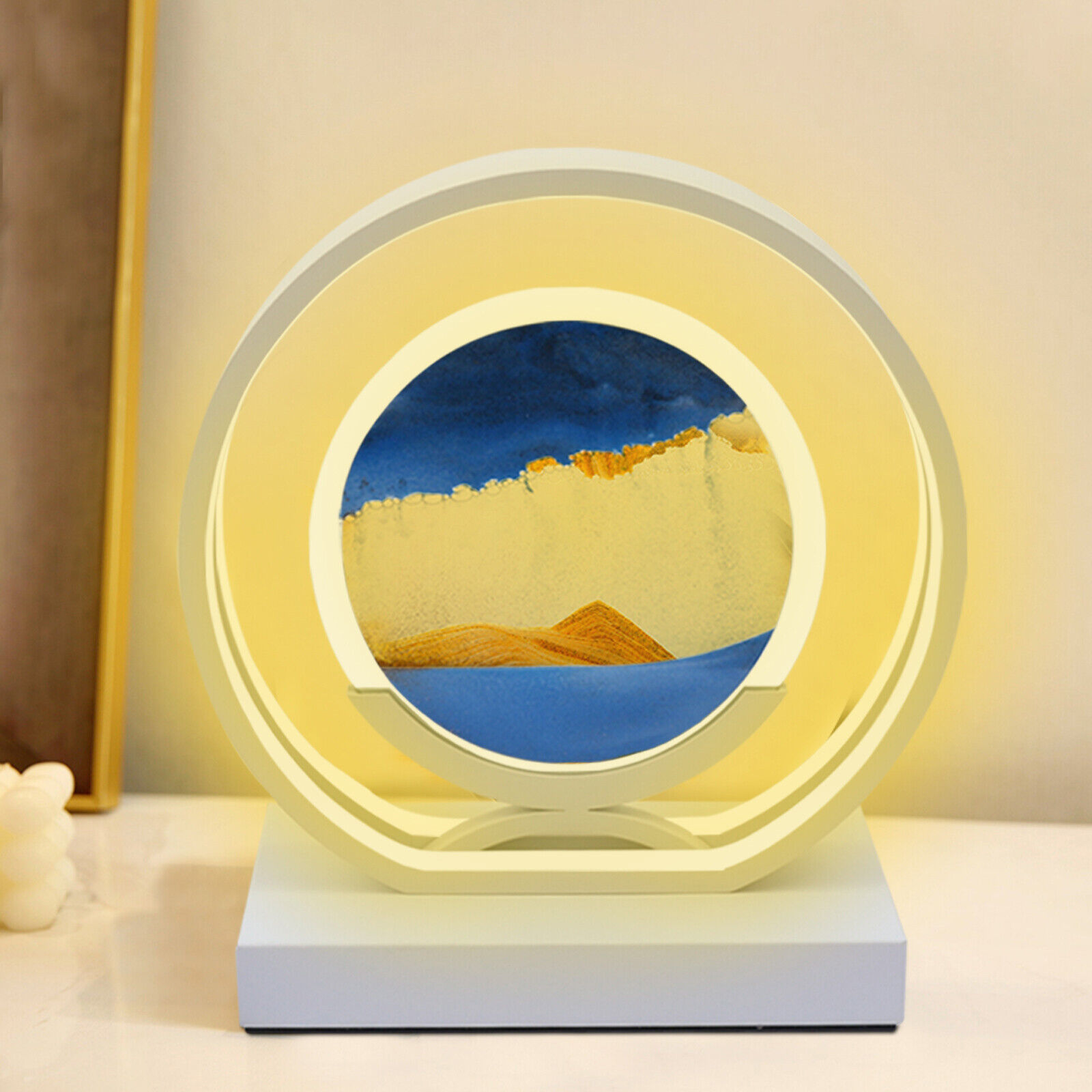 Glass Moving Sand Art Picture Deep Sea Dynamic 3D Sandscapes Pictures w/Remote
