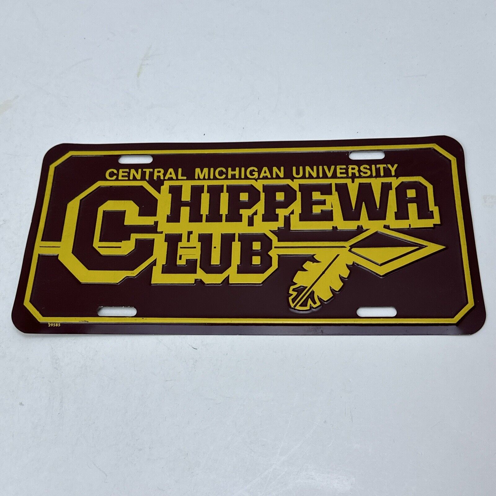 Central Michigan University License Plate CMU Chippewa Club MT PLEASANT MICHIGAN