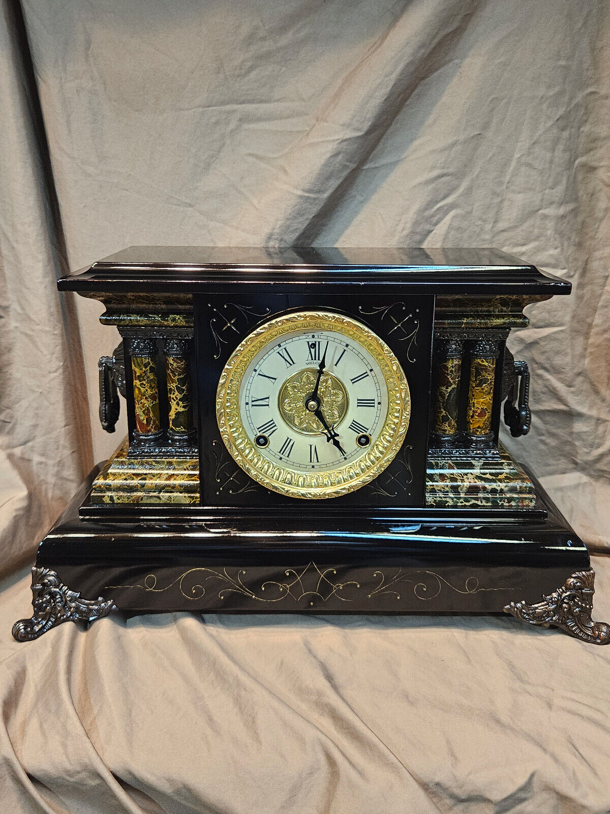 Restored Antique E. N. Welch Mantel Clock circa 1890s Original Movement