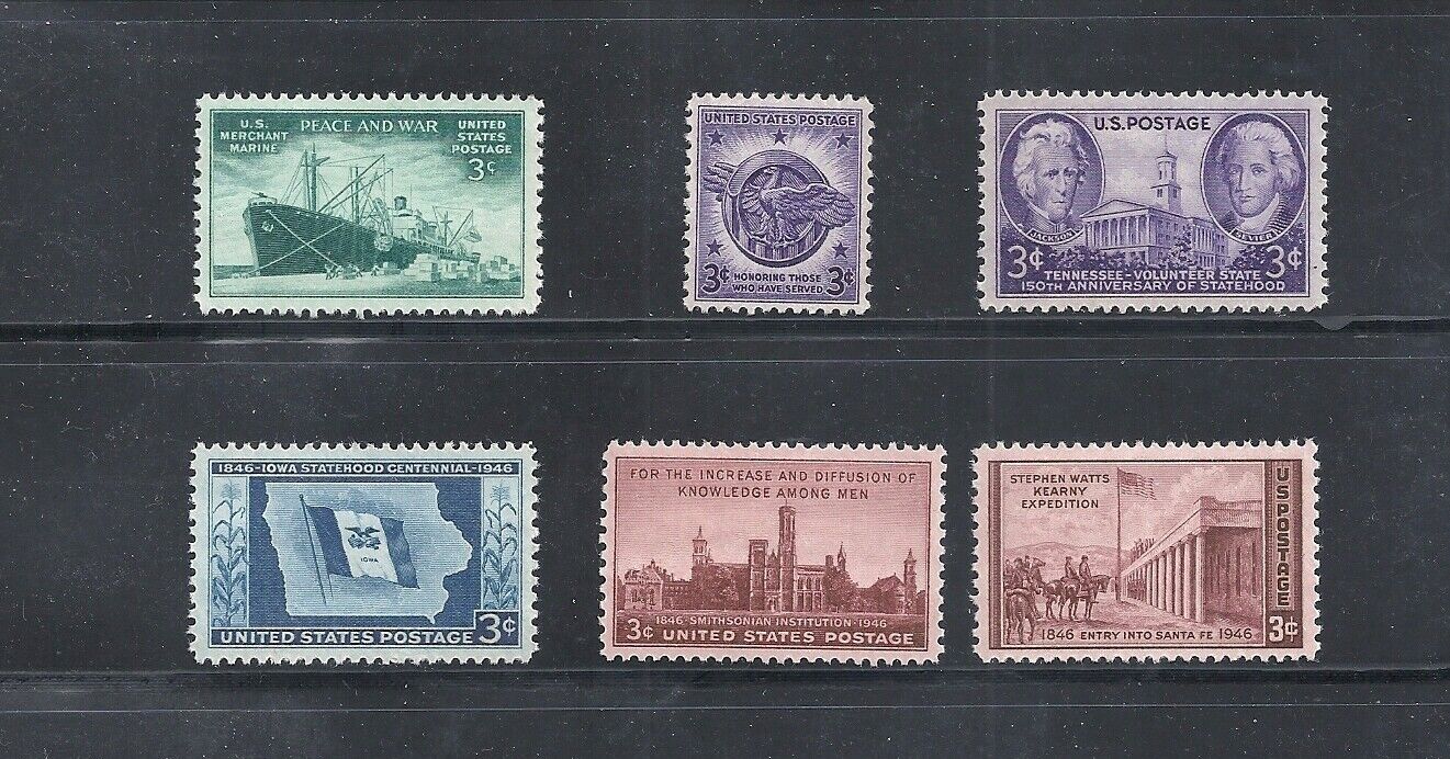 1946 - Commemorative Year Set - US Mint Never Hinged Stamps (a)