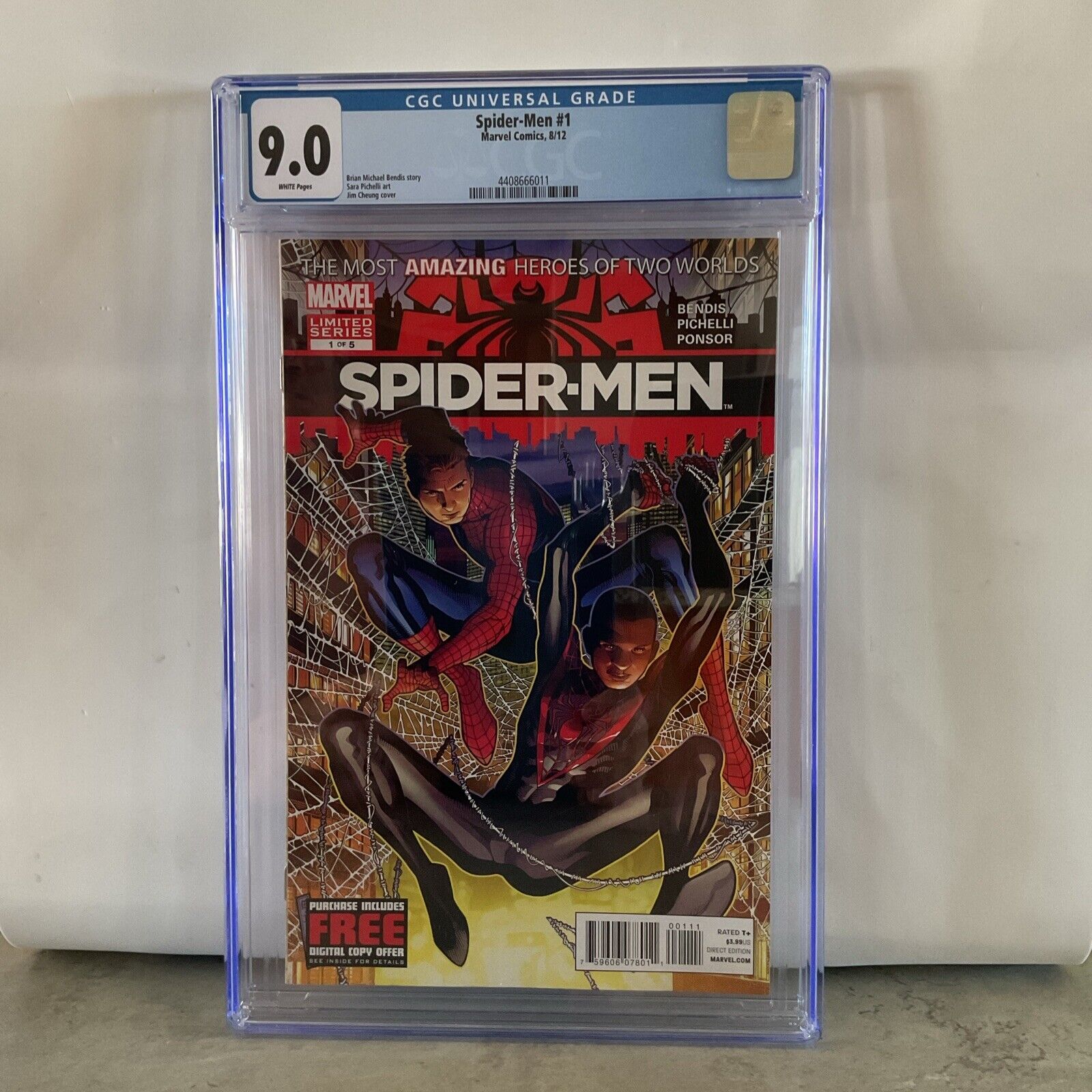 Spider-Men #1 (2012) 1st Meeting Miles Morales Peter Parker CGC 9.0 Marvel Comic