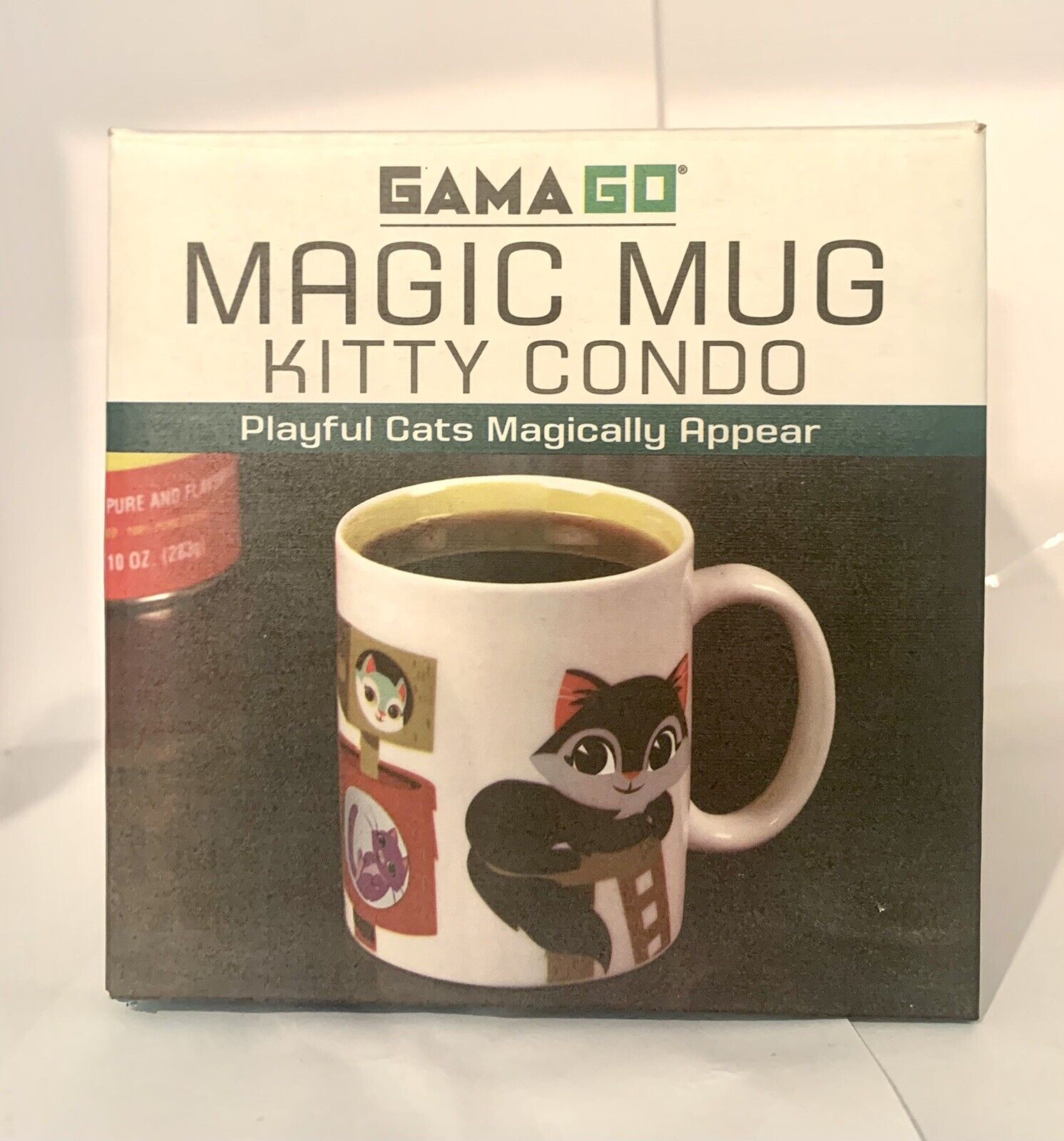 Vintage GamaGo Magic Mug Kitty Condo Heat Activated Coffee Mug~NIB~