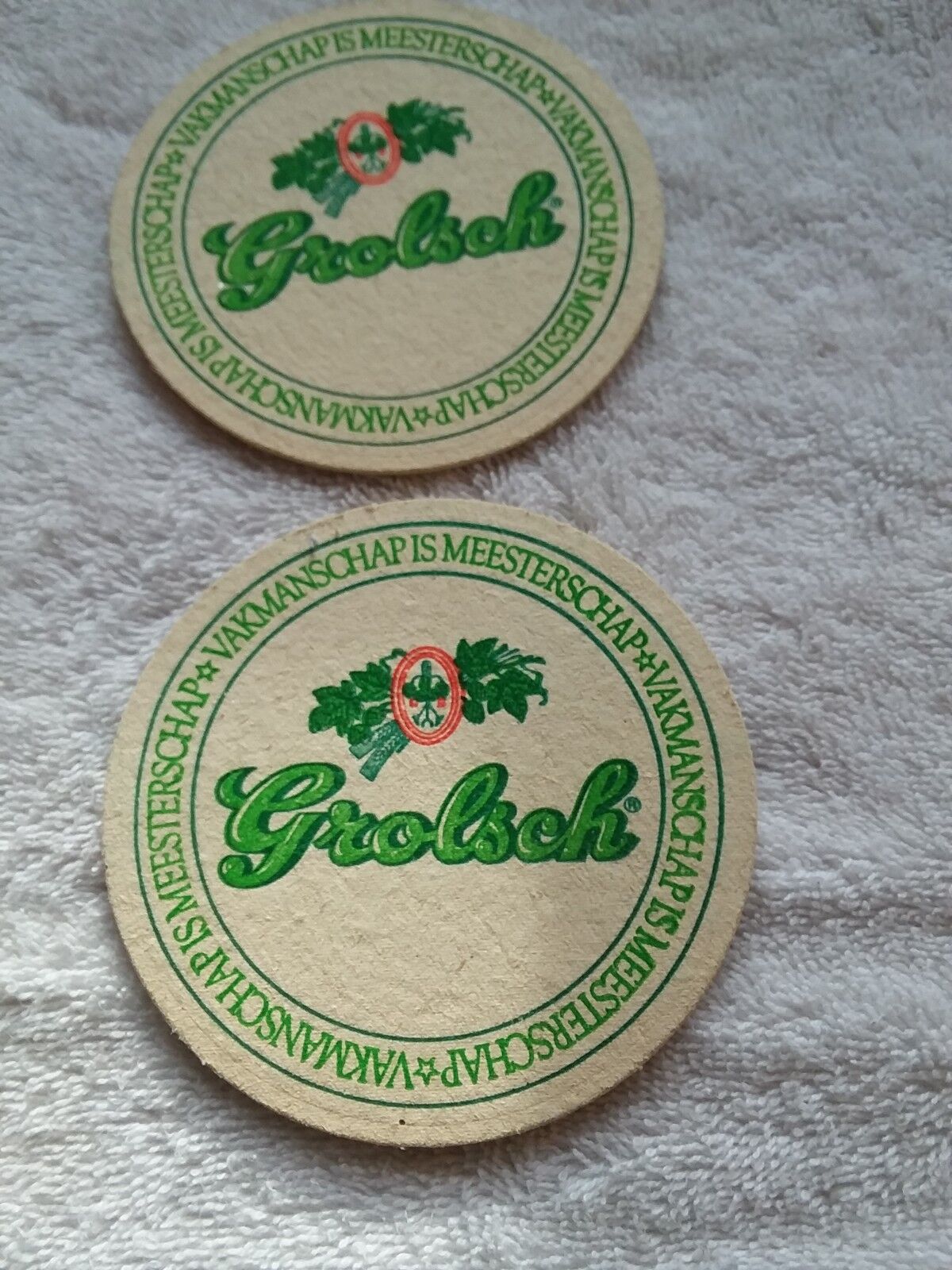 2 Grolsch vintage Beer Coaster