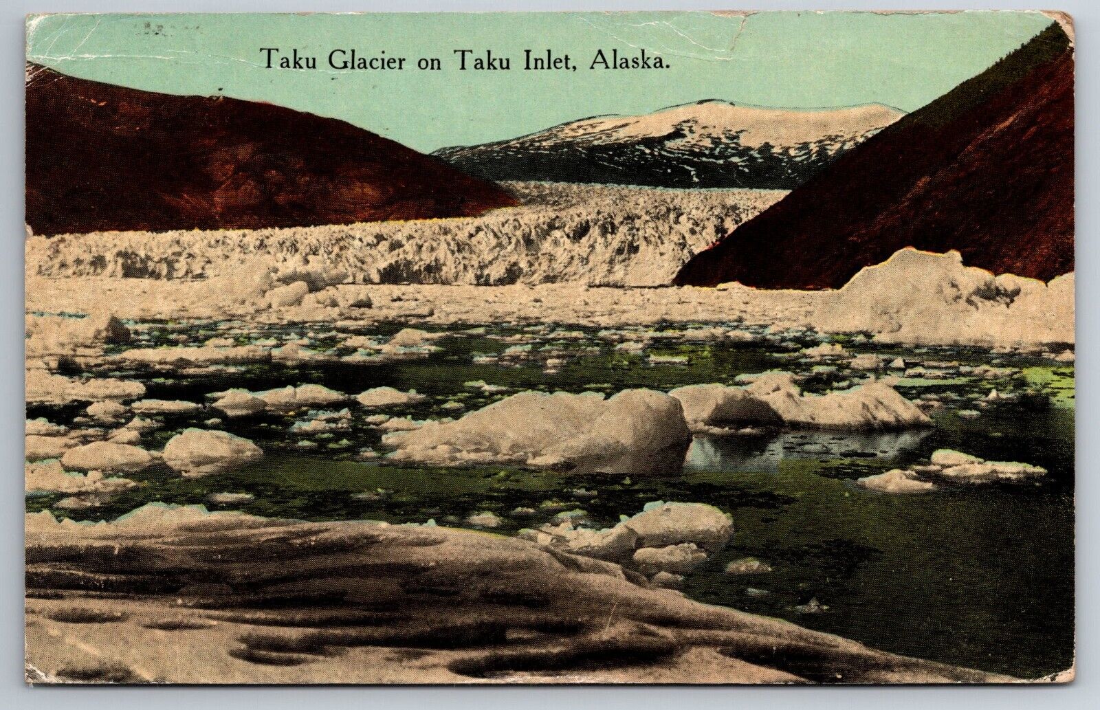 Vintage Postcard AK Alaska Taku Glacier on Taku Inlet c1915 Divided Back