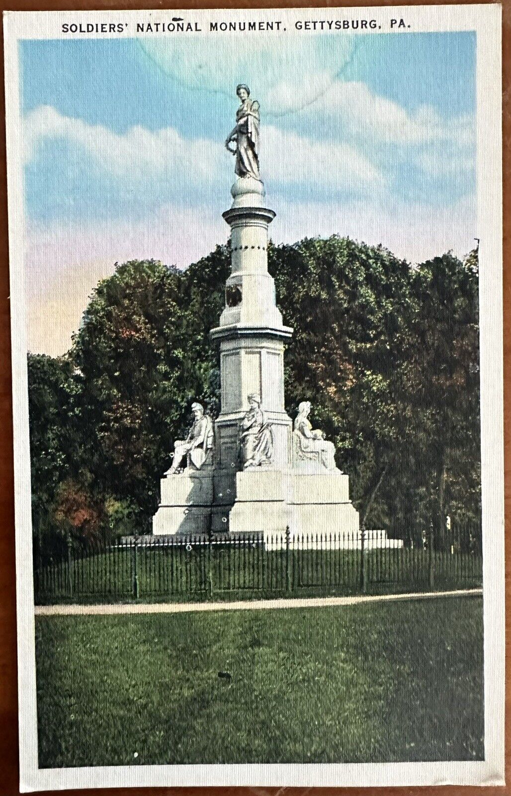 Postcard Gettysburg PA Soldiers National Monument Civil War US Memorial