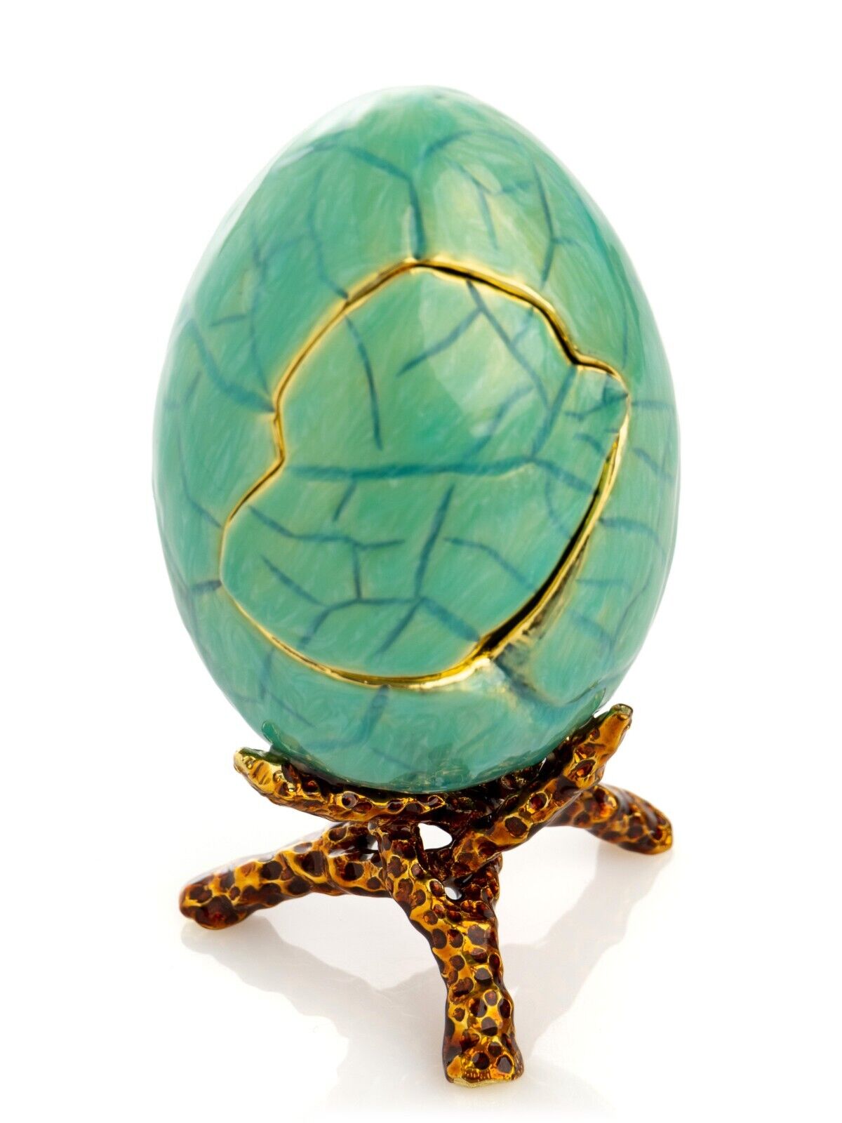 Keren Kopal Dinosaur Egg  Trinket Box Decorated with Austrian Crystals