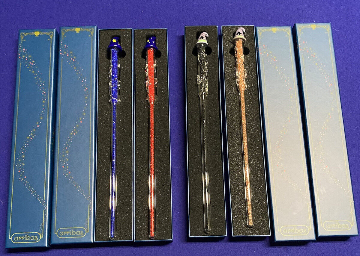 Disney Arribas CRYSTAL FILLED GLASS MAGIC WAND You Choose 1 SORCERER OR WITCH 