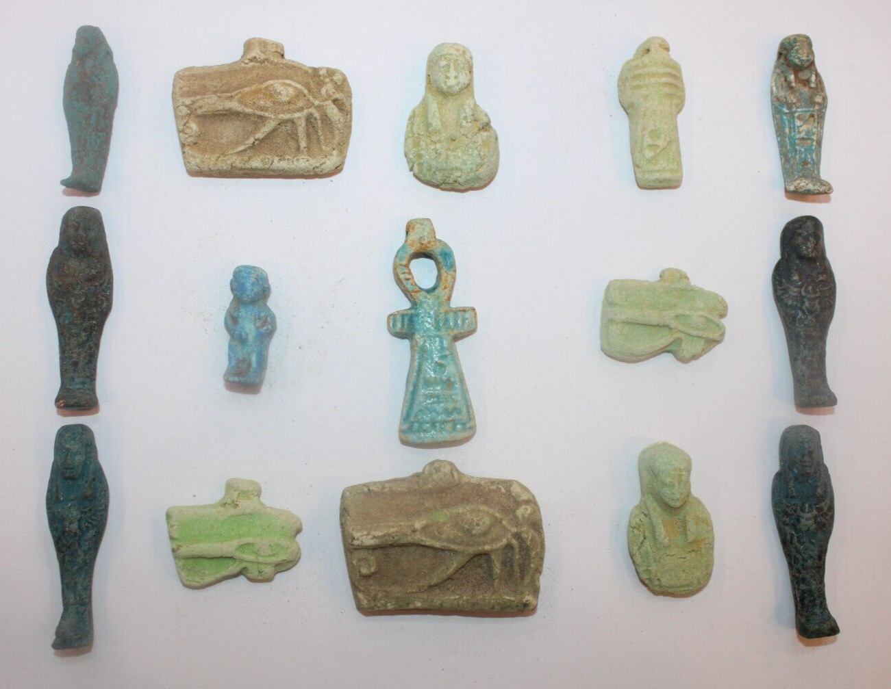 COLLECTION of 15 RARE ANCIENT EGYPTIAN PHARAONIC ANTIQUE Amulets (Egypt History)