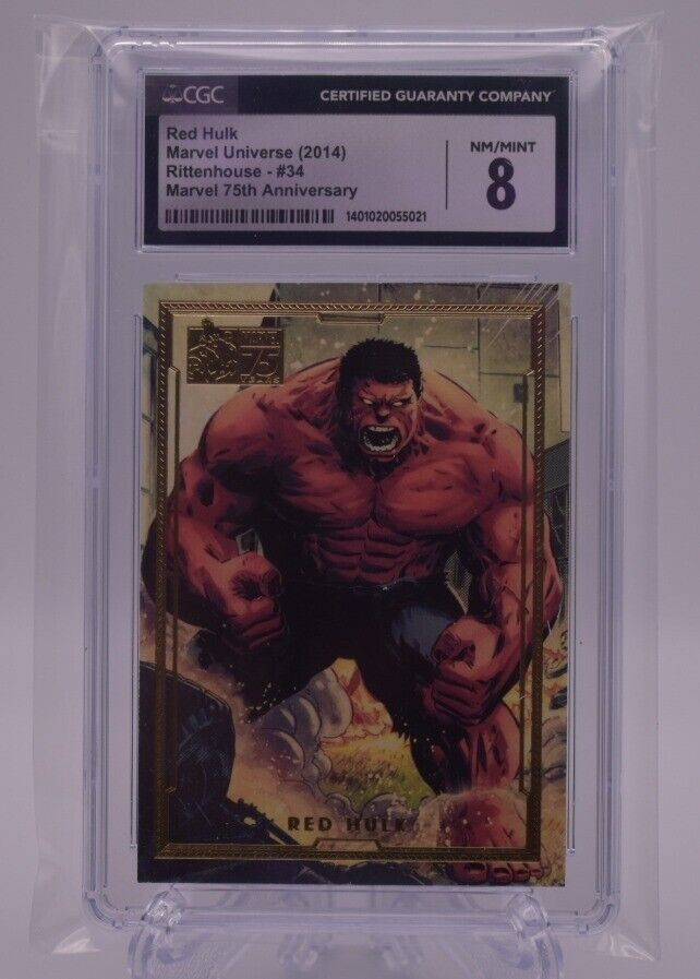 Red Hulk #34 Rittenhouse 2014 Marvel 75th Gold Border CGC Graded 8