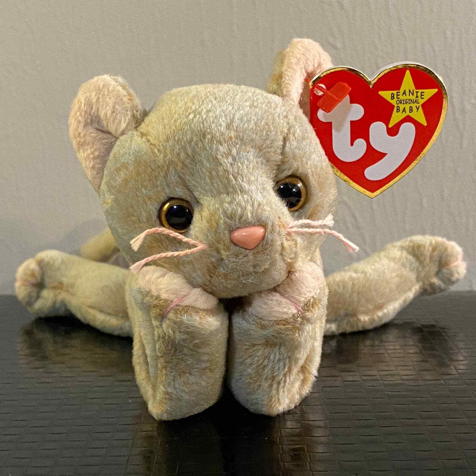 RARE Ty Beanie Baby SCAT 🐈 the cat with tag ERRORS and serious personality🔥