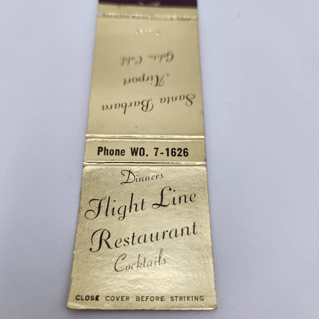 Vintage Matchcover Flight Line Restaurant Goleta California