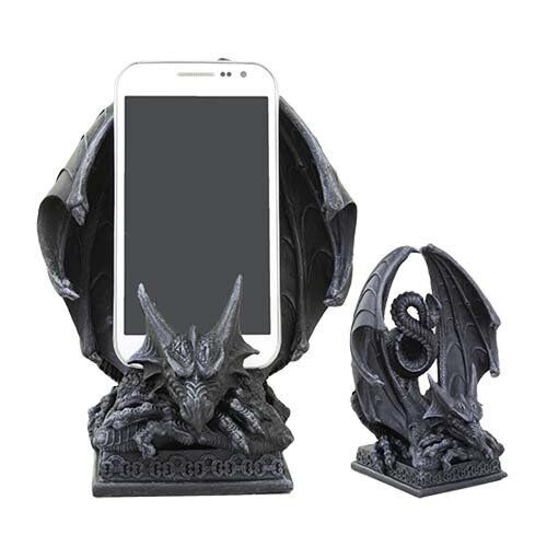 Ebros Ancient Crouching Dragon Cell Phone Holder Statue Mythical Fantasy Drag...