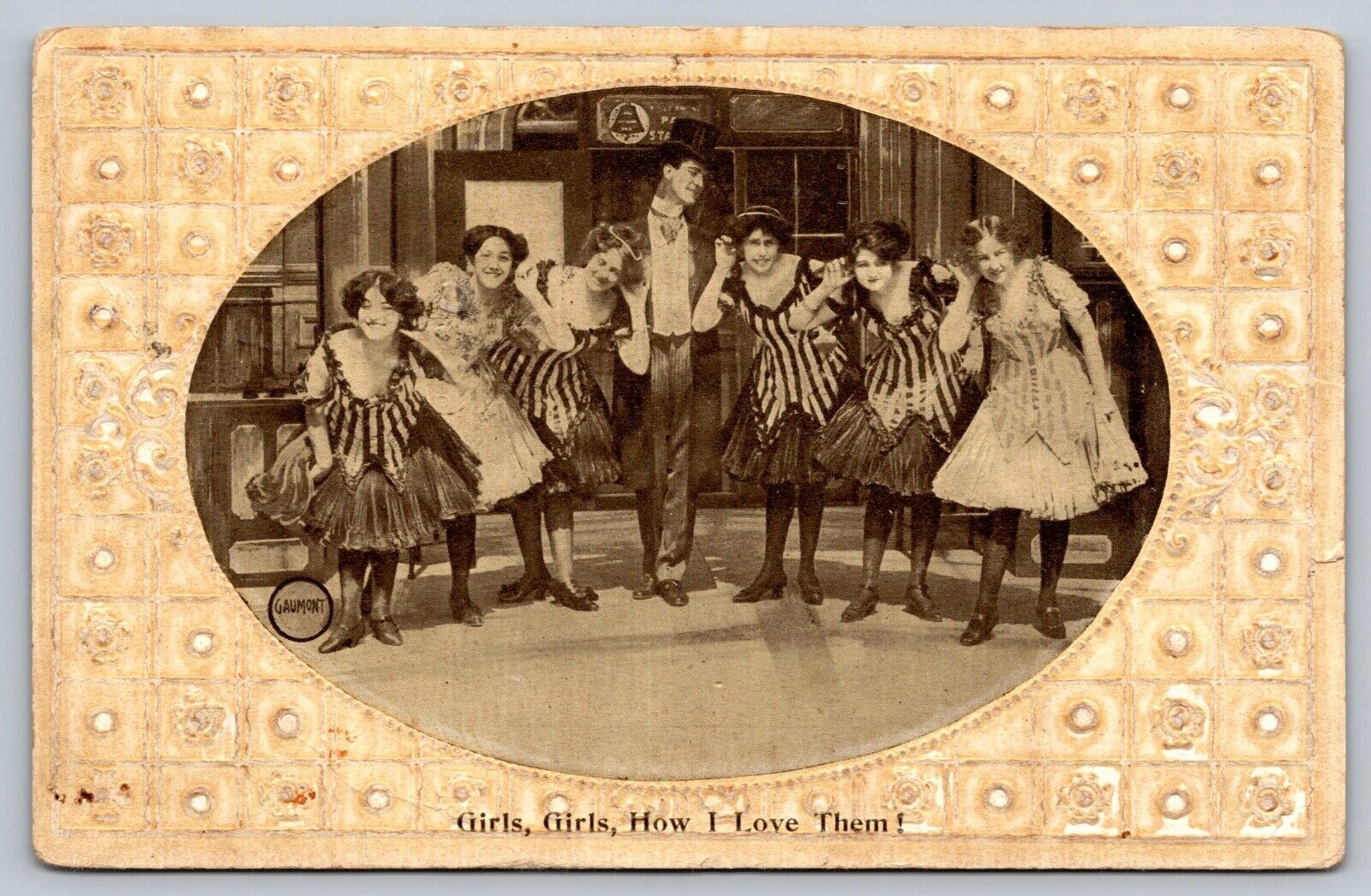 Antique vintage postcard posted 1910 girls girls how i love them RPPC