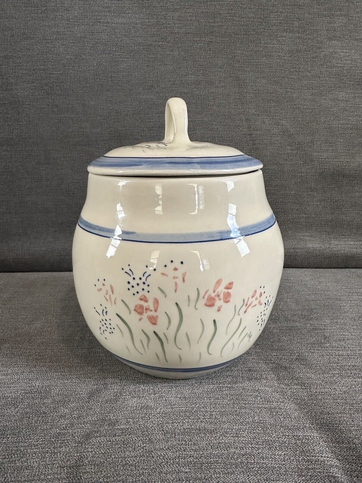 Vintage Longaberger By Hartstone Blue And White Floral Soup Tureen And Lid HTF