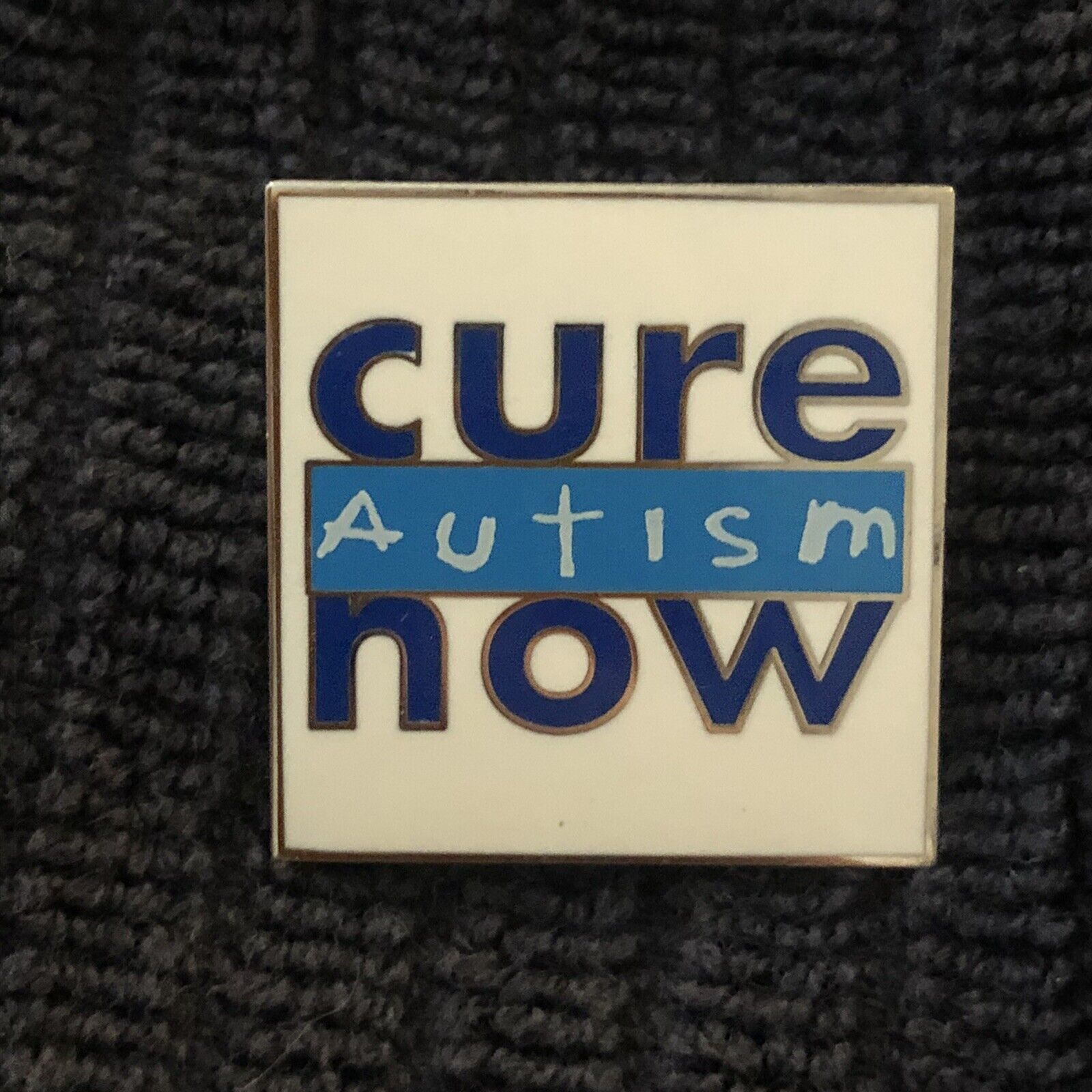 Cure Autism Now Square Enamel Lapel Pin Pin Back Tie