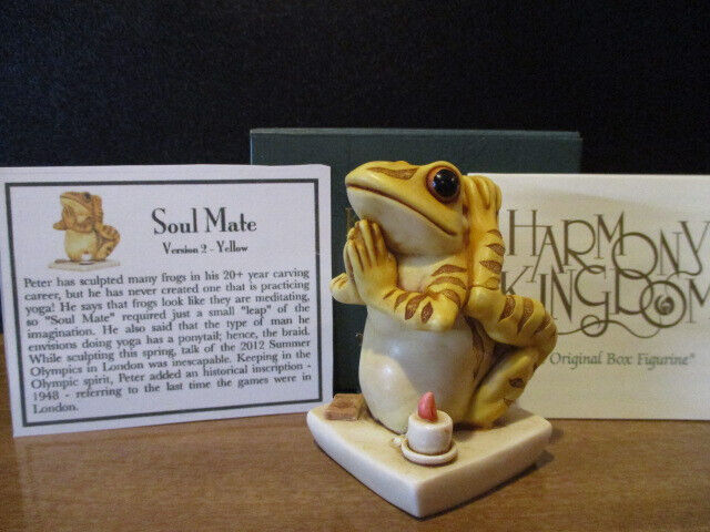 Harmony Kingdom Soul Mate V2 Yoga Frogs UK Made Box Figurine FE 100 RARE