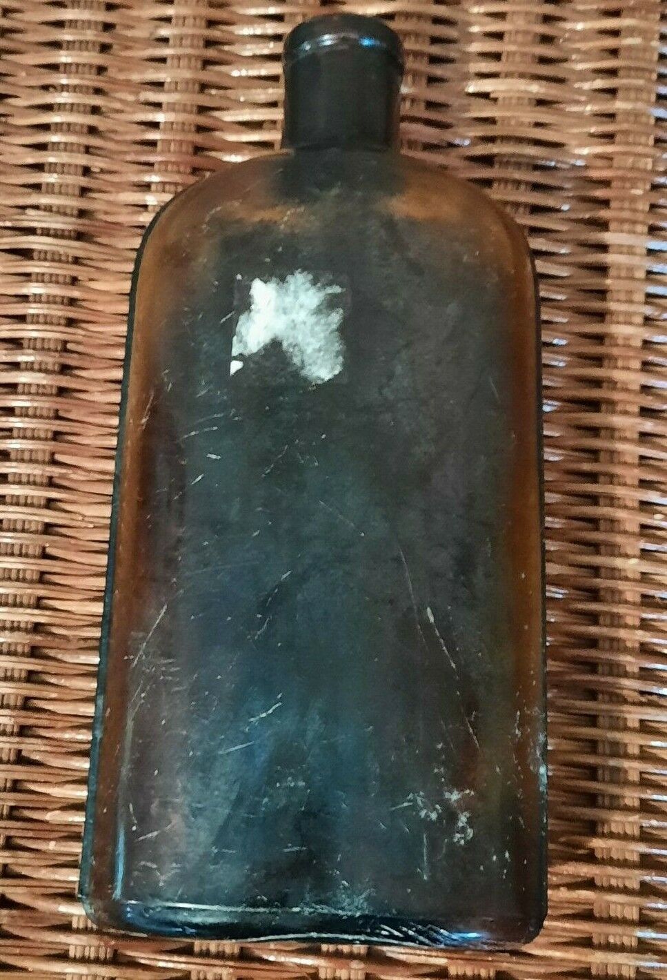 Antique Brown Glass Bottle, Late 1800\'s
