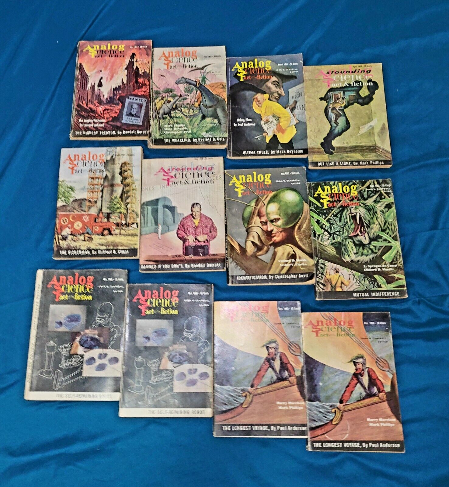 Vintage Analog Science Fact Fiction 1960-1961 12  Book Lot 