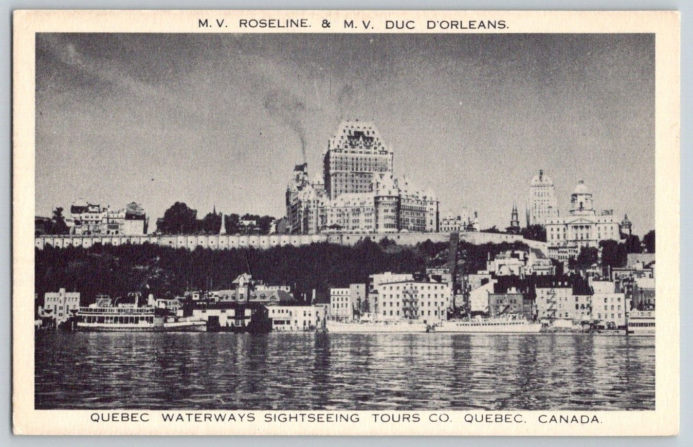Postcard~ M.V. Roseline & M.V. Duc d\'Orleans~ Quebec Waterways Tours Co.~ Canada
