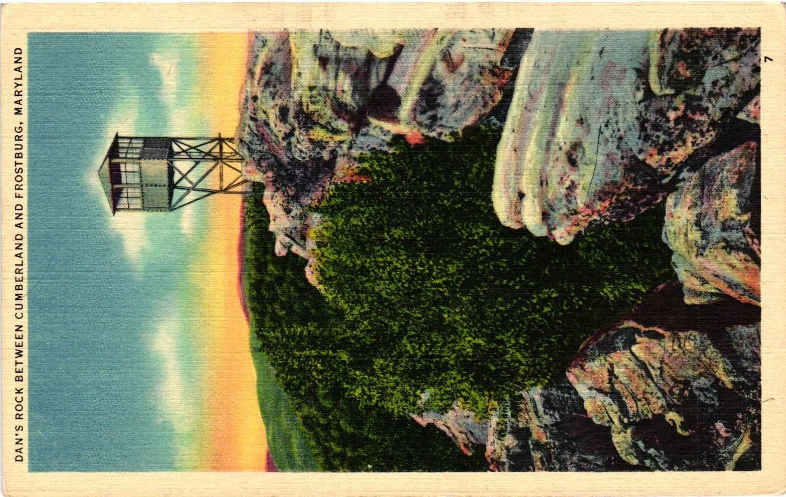 Vintage Postcard- DAN\'S ROCK, CUMBERLAND - FROSTBURG, MD.