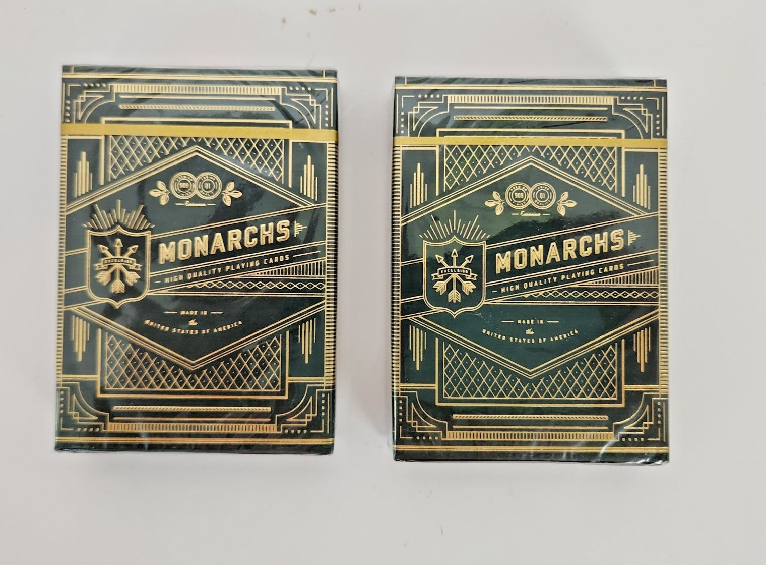 Theory11 Monarchs Green Playing Cards New 2 Packs