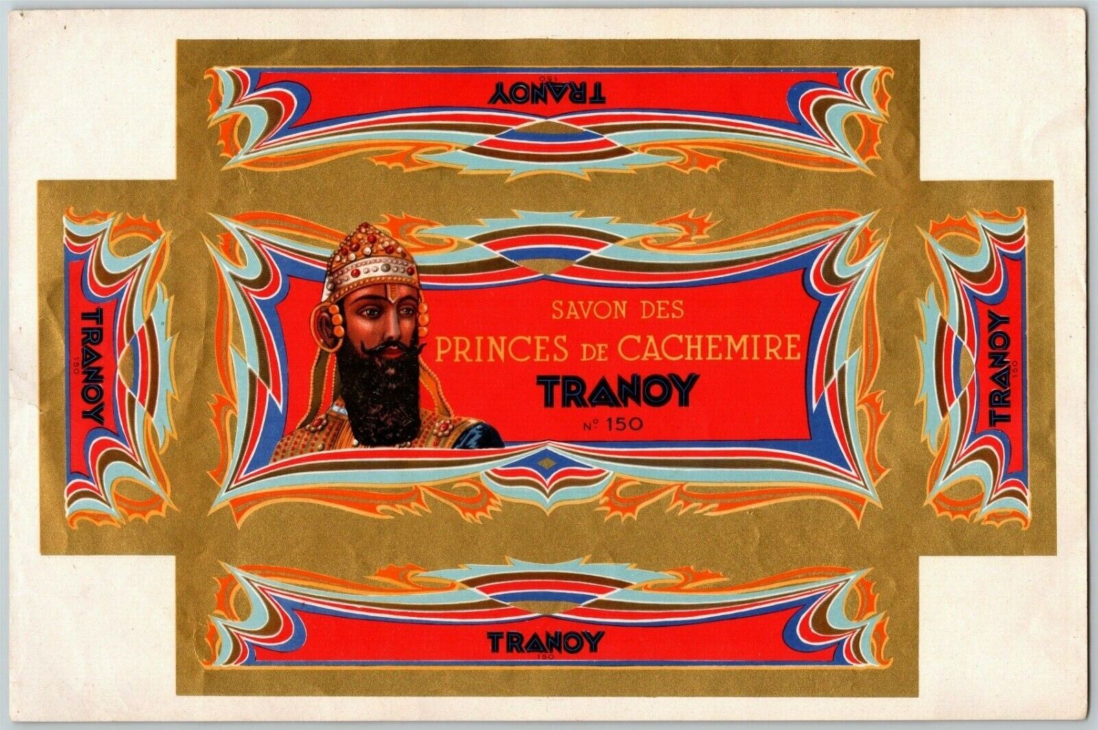 French Soap Label c1910-1925 Original Unused Princes de Cachemire Tranoy 