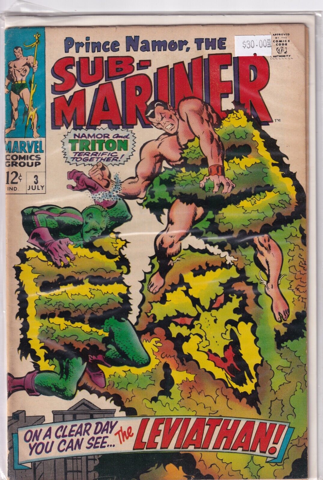 Prince Namor The Sub-Mariner #3 Marvel Comics Group (1968) The Leviathan