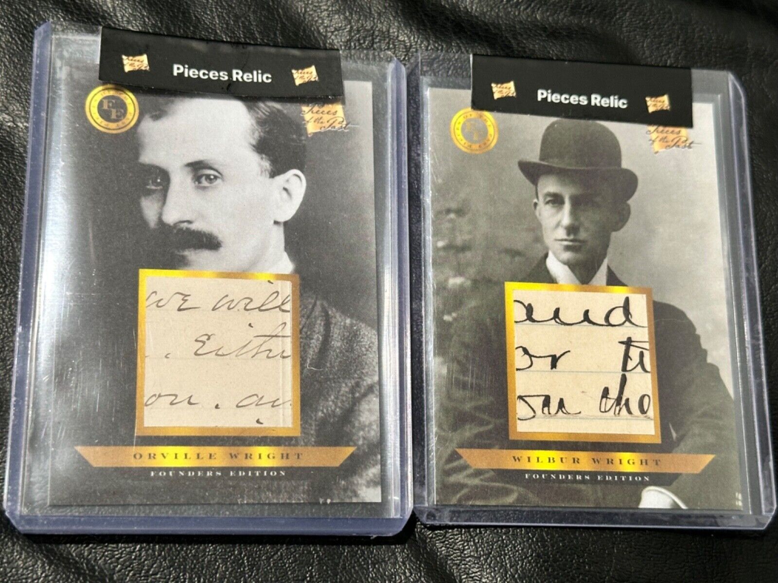 THE WRIGHT BROTHERS - INVENTORS OF AIRPLANES - HANDWRITTEN RELIC CARDS
