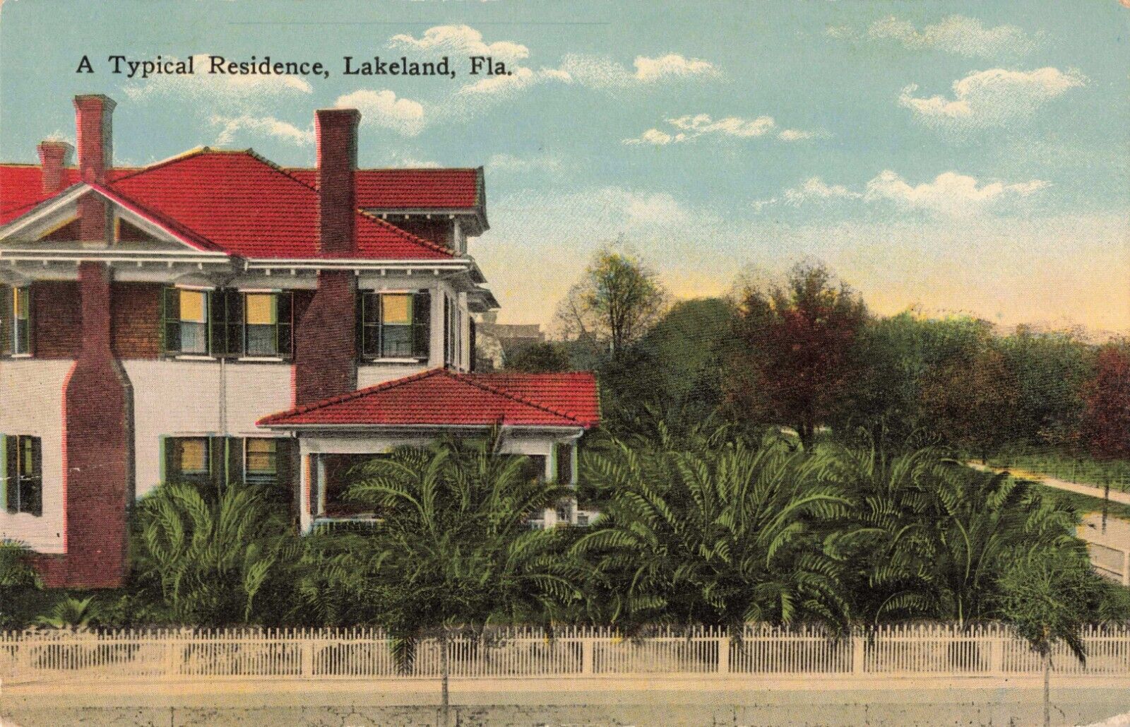 A Typical Residence Lakeland Florida FL Home c1910 Postcard