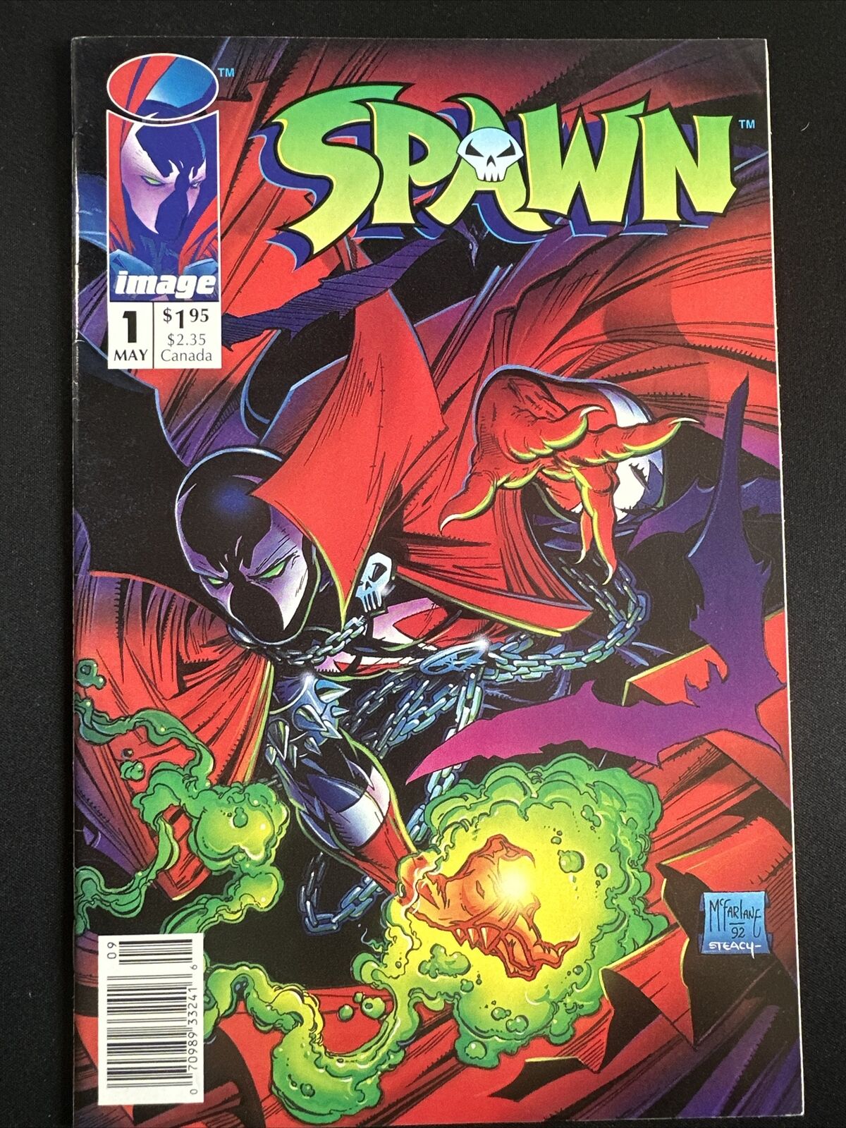 Spawn #1 NEWSSTAND UPC Image Comics 1st Print Todd McFarlane Art 1992 VF
