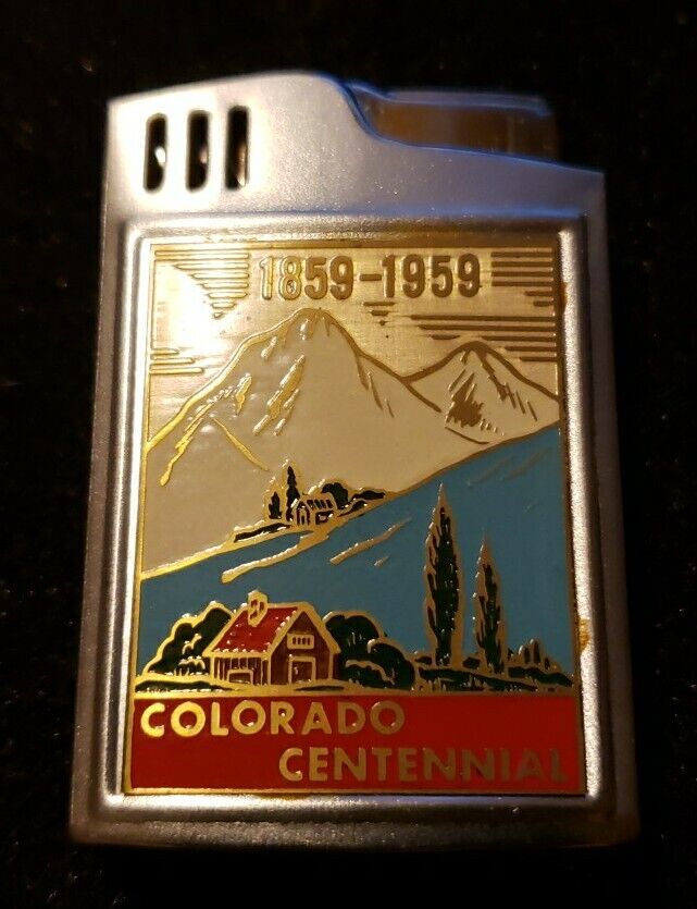 NEVER USED Bluebird Musical Lighter Colorado Centennial 1859-1959 with Box