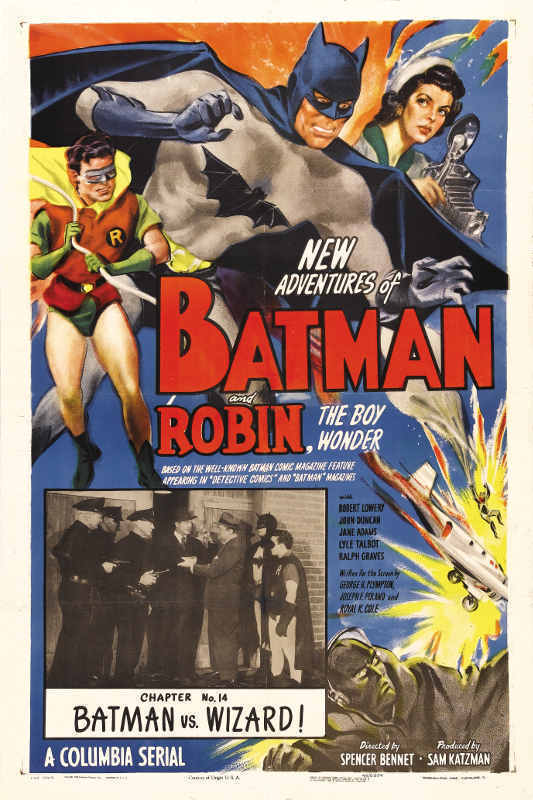 1949 BATMAN AND ROBIN VINTAGE MOVIE POSTER PRINT 54x36 BIG 9 MIL PAPER