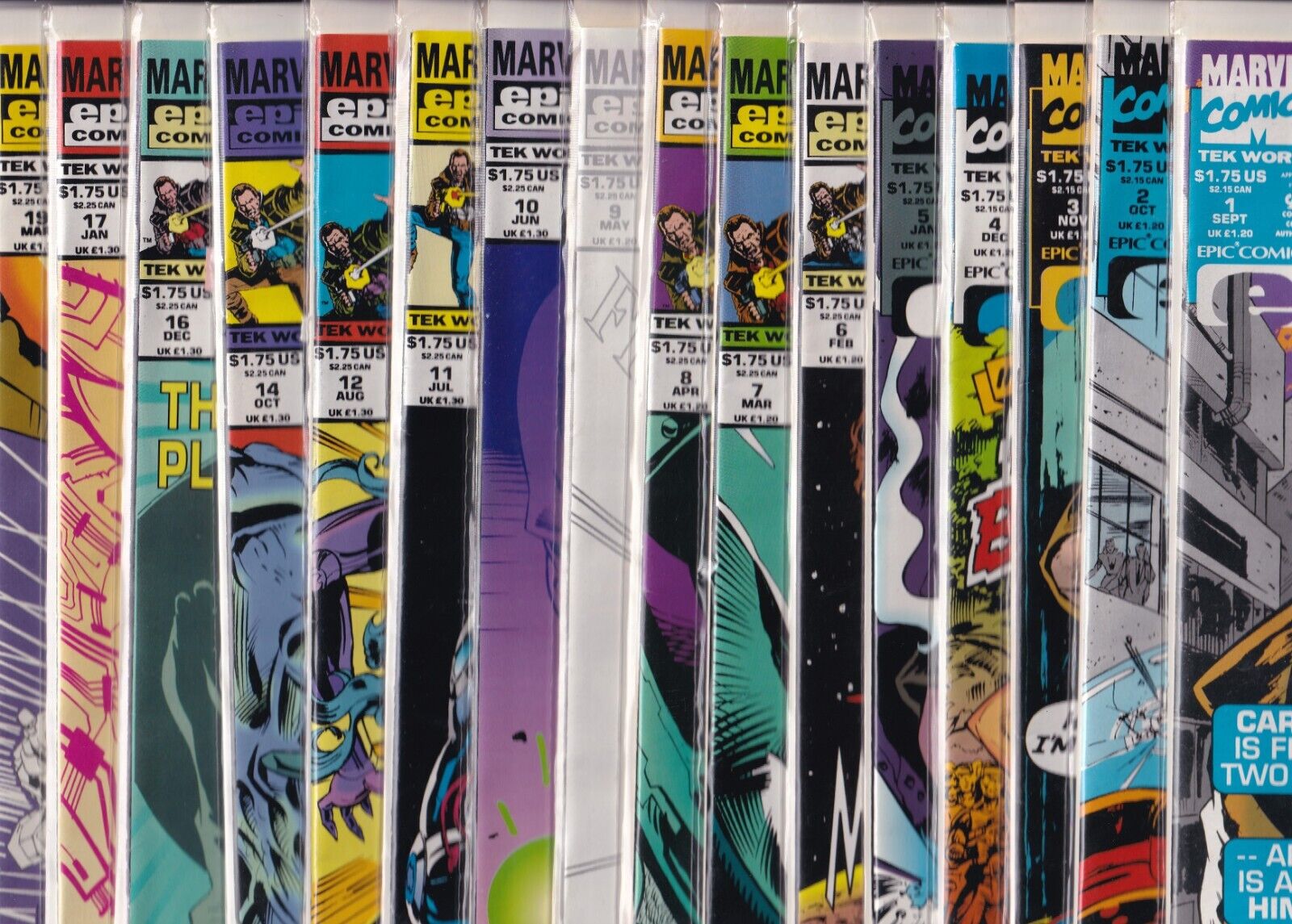 William Shatner's Tek World Issues #1-12, 14, 16, 17 & 19 (Marvel/Epic, 1992)