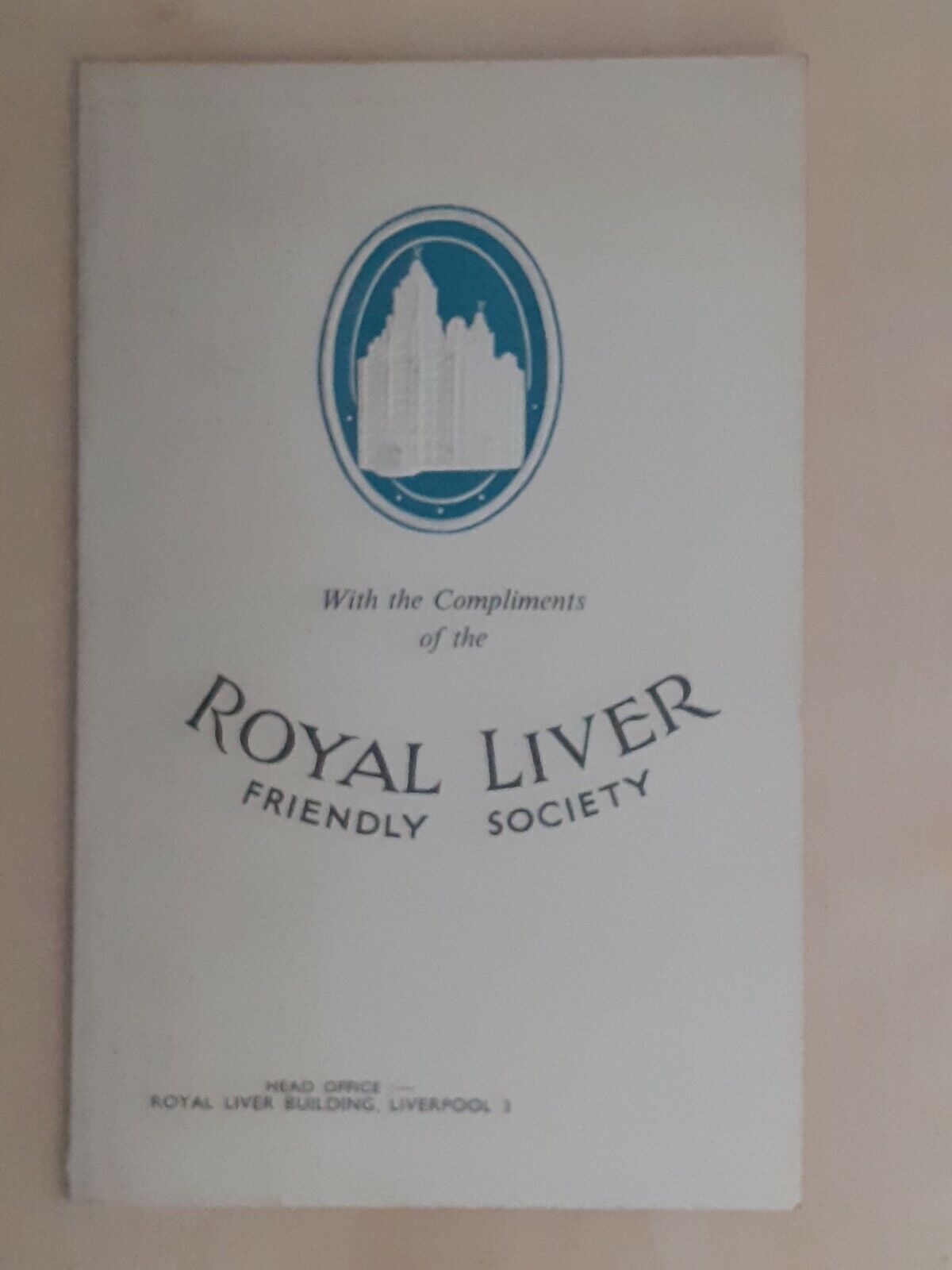 1930s Liverpool Royal Liver Friendly Society Liver Building Information Card