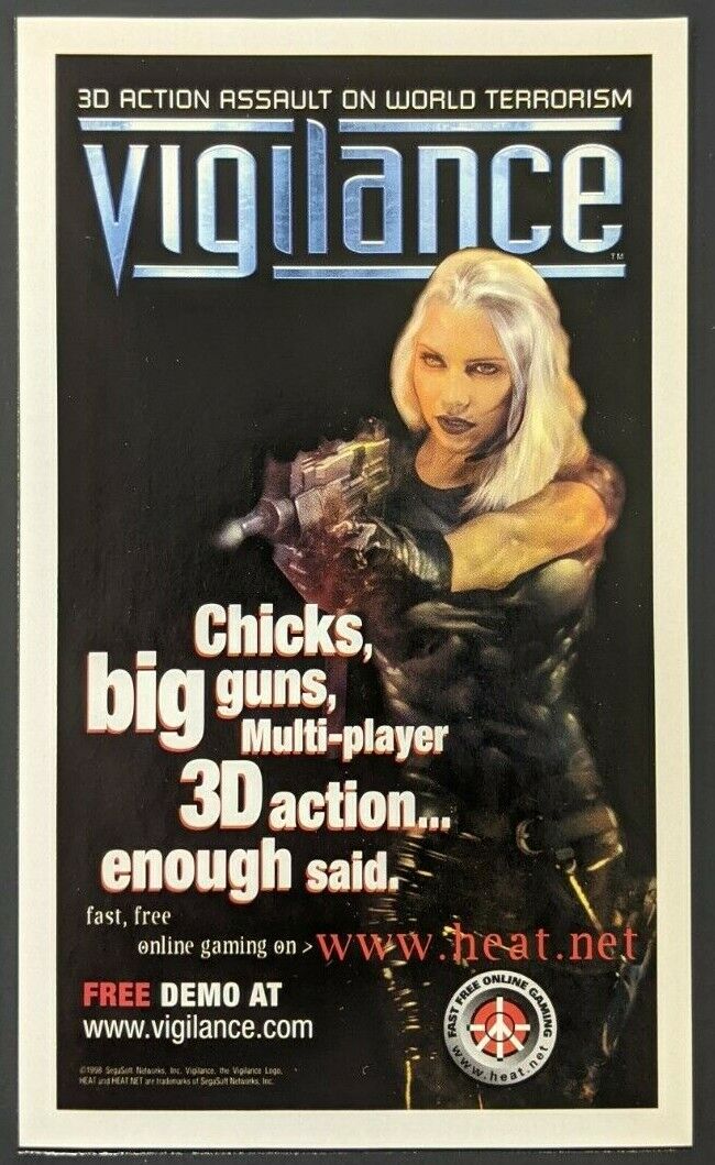 Vigilance Heat.net Print Ad Game Poster Art PROMO Original Advert SegaSoft