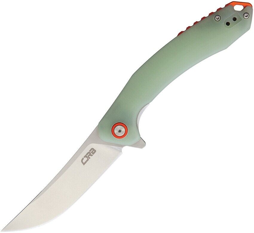 CJRB Gobi Liner Lock Knife Jade G10 Handle  Trailing Point Plain Edge J1906NTG