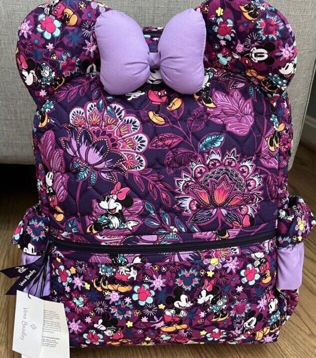 Vera Bradley Disney Mickey & Minnie’s Sweet Flirty Floral Backpack Ears Bow NWT