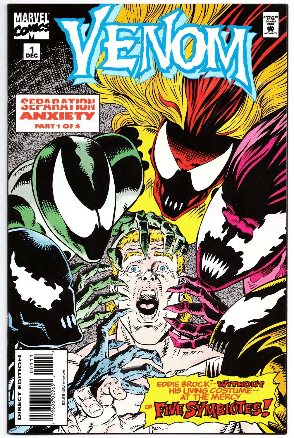 Venom: Separation Anxiety #1 (1994, Marvel) Symbiote Tries To Mimic Brock