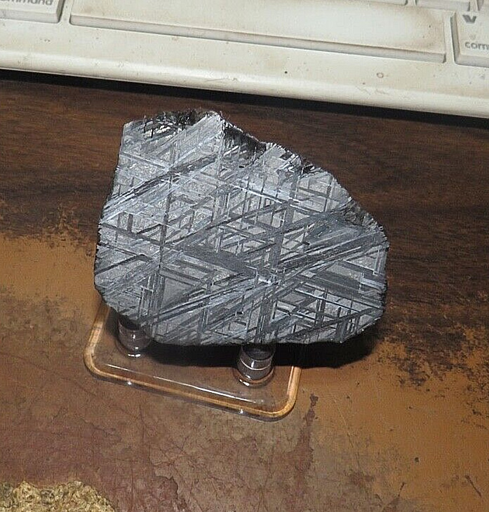 306 gm muonionalusta Meteorite slab Sweden,  .7 lb iron nickel ring ETCHED