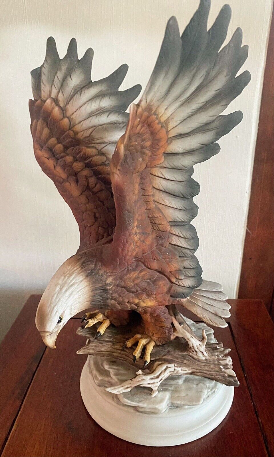 Vtg Homco?? Bald Eagle Porcelain Figurine Collect MagniSymbol Of Freedom Status