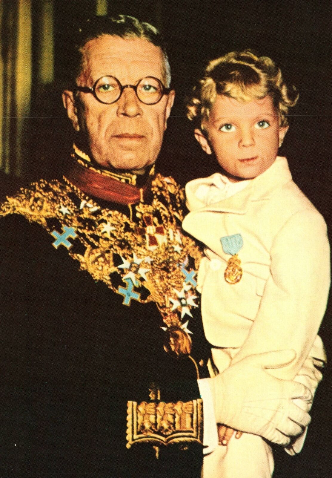 CONTINENTAL SIZE POSTCARD KING GUSTAF VI & PRINCE CARL GUSTAF OF SWEDEN 1960s