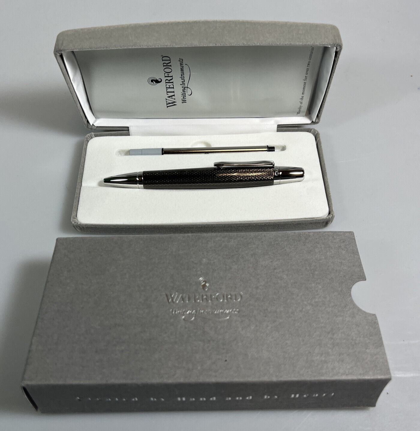 Waterford Writing Instruments Ballpoint Pen Black Silver W Booklet Superb