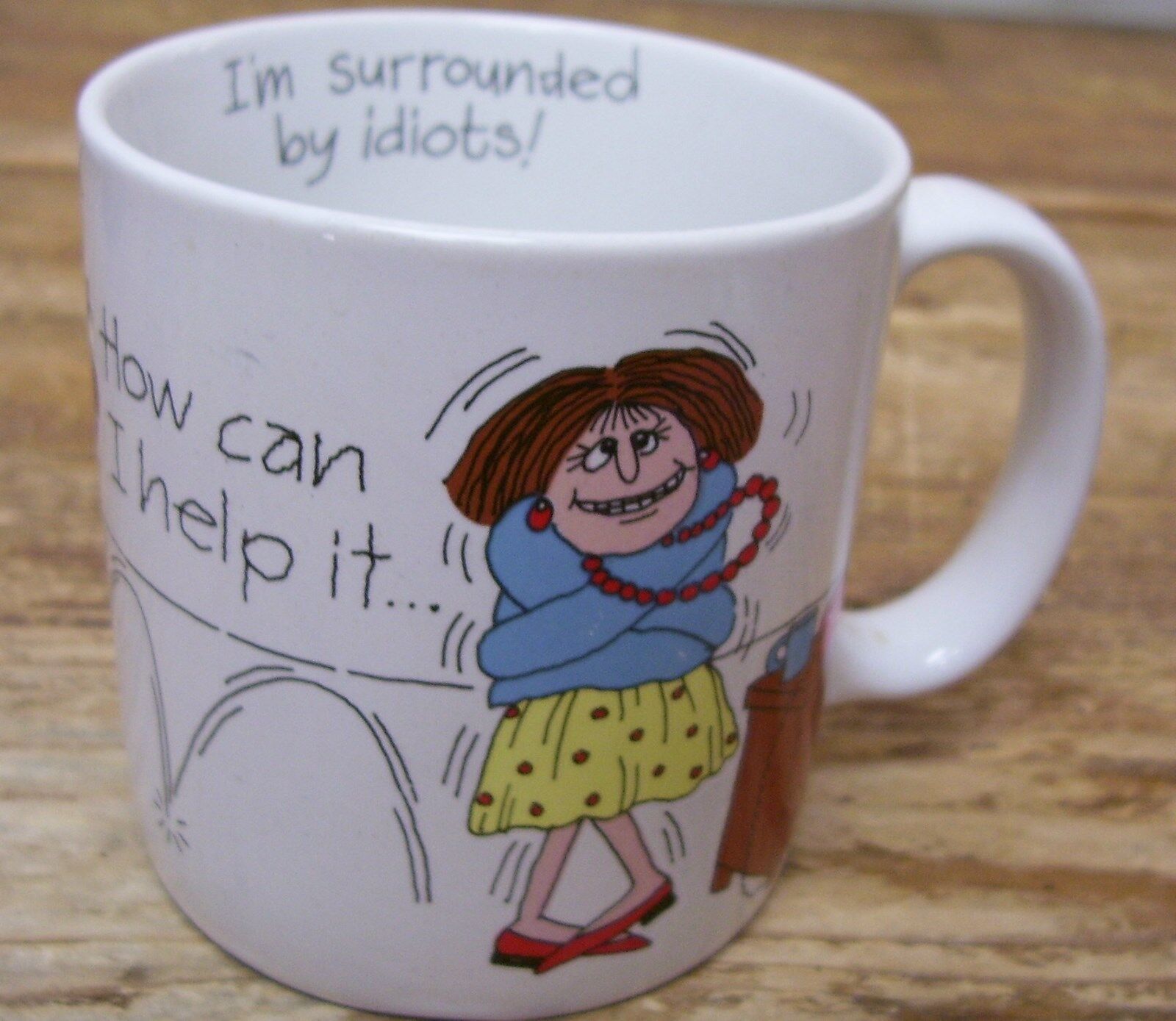 Woman Frustrated Office Coffee Mug Cup Surrounded by Idiots RUSS 