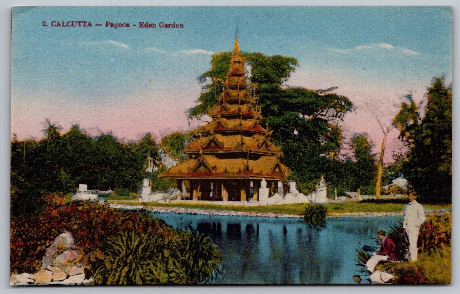 Calcutta Pagoda Eden Garden Vintage Divided Back Postcard