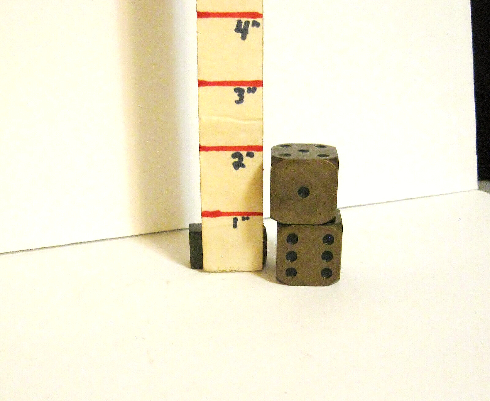 Vintage Solid Brass Games or Gambling Dice 1