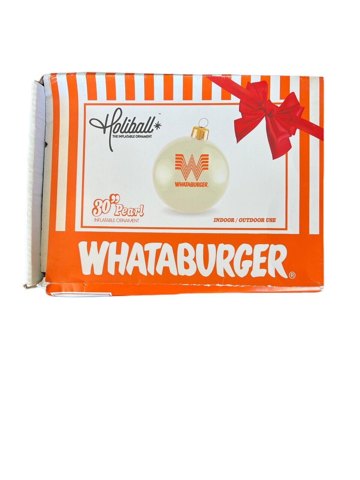RARE Whataburger Holiball 30” Pearl Inflatable Holiday Ornament Collectible