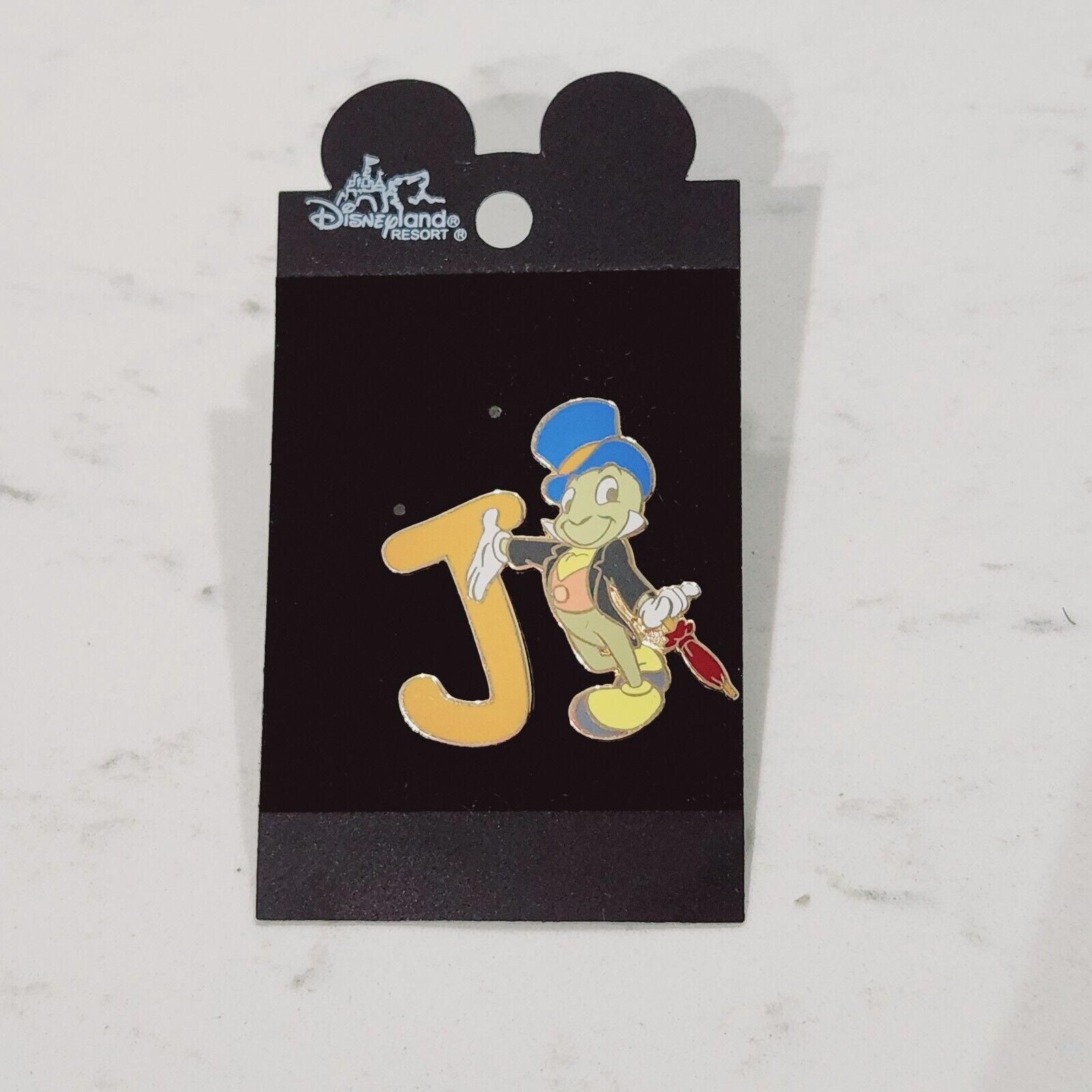 DIsney Pin Disneyland Alphabet Pin J - Jiminy Cricket from Pinocchio Pin 7806